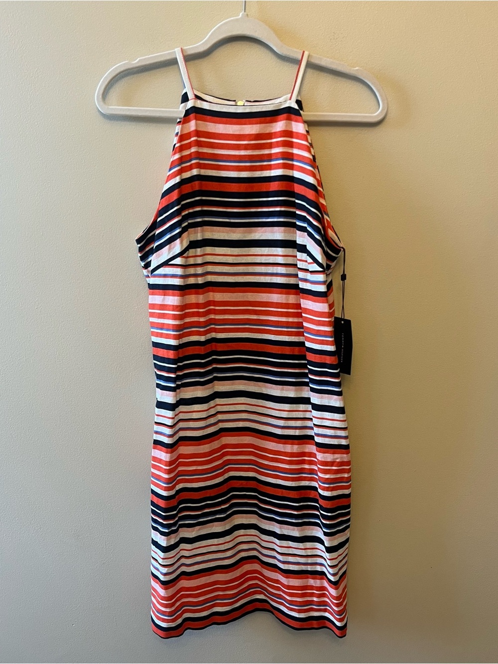 NWT Tommy Hilfiger Linen Blend Striped Dress Women's Size 8 Summer Classic
